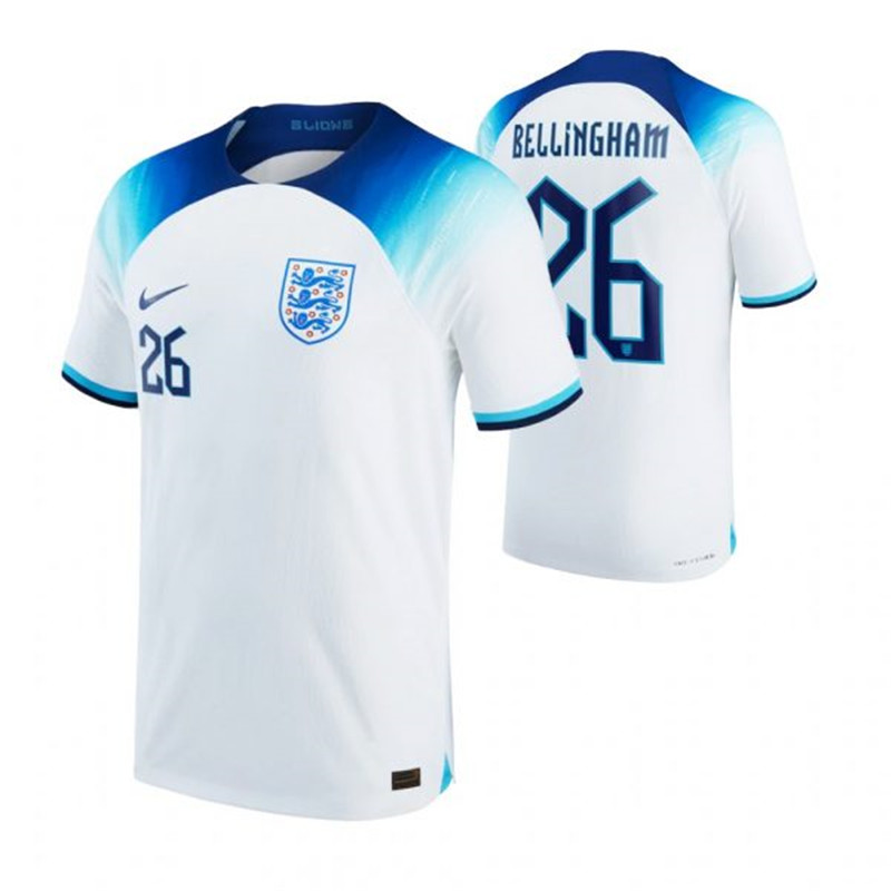 England 26 BELLINGHAM Home 2022 FIFA World Cup Thailand Soccer Jersey