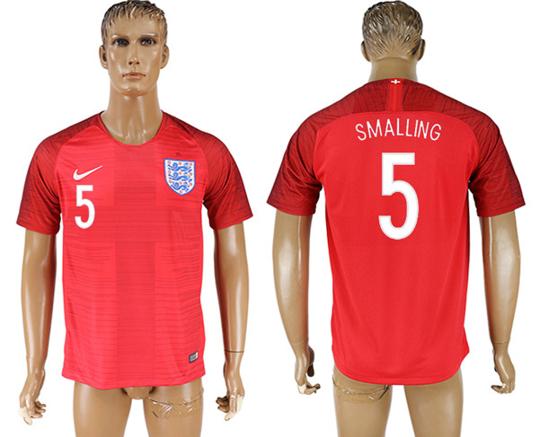 England 5 SMALLING Away 2018 FIFA World Cup Thailand Soccer Jersey