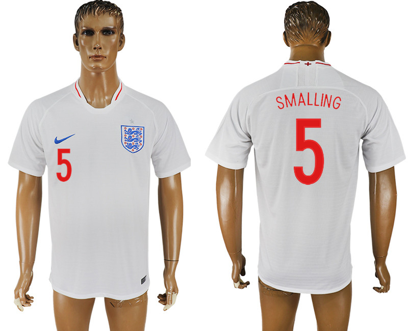 England 5 SMALLING Home 2018 FIFA World Cup Thailand Soccer Jersey