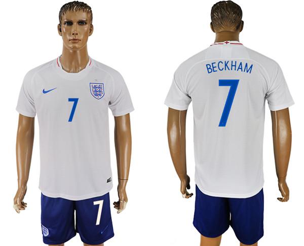 England 7 BECKHAM Home 2018 FIFA World Cup Soccer Jersey