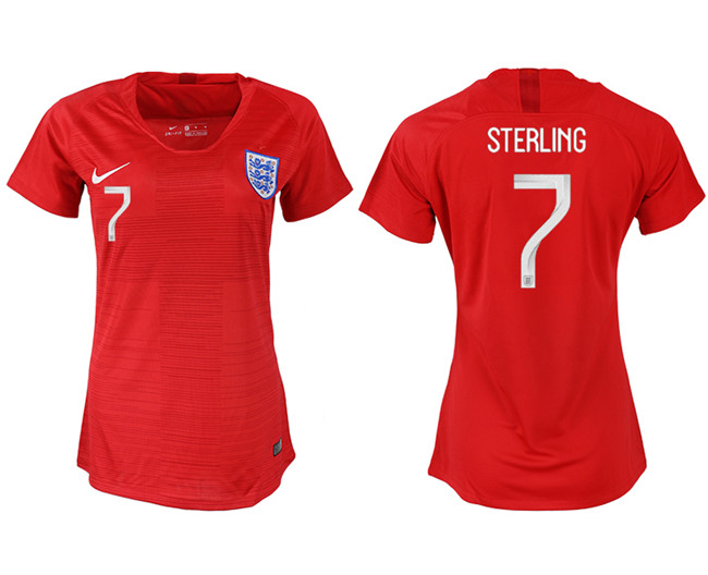 England 7 STERLING Away Women 2018 FIFA World Cup Soccer Jersey