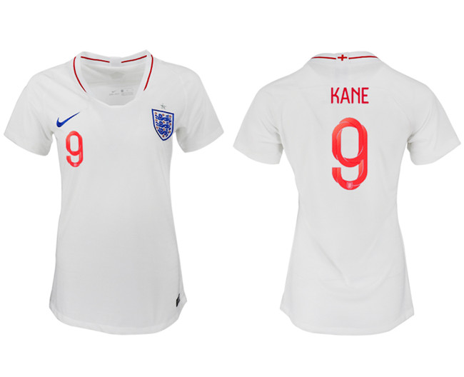 England 9 KANE Home Women 2018 FIFA World Cup Soccer Jersey