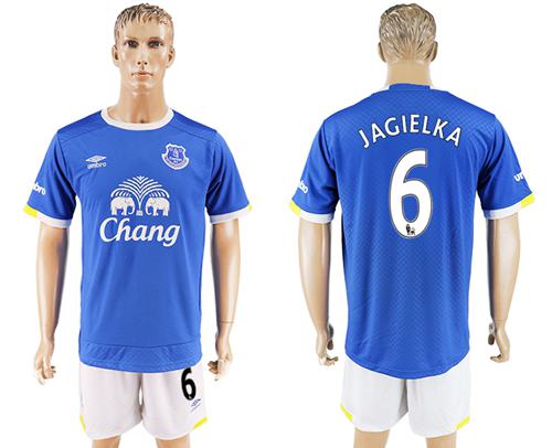 Everton 6 Jagielka Home Soccer Club Jersey