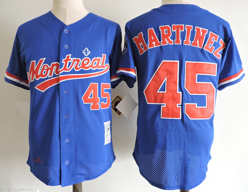 Expos 8 Pedro Martinez Blue Cooperstown Collection Mesh Batting Practice Jersey