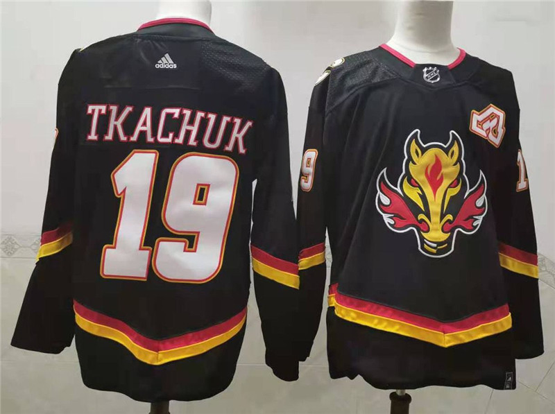 Flames 19 Matthew Tkachuk Black 2020 21 Reverse Retro Adidas Jersey