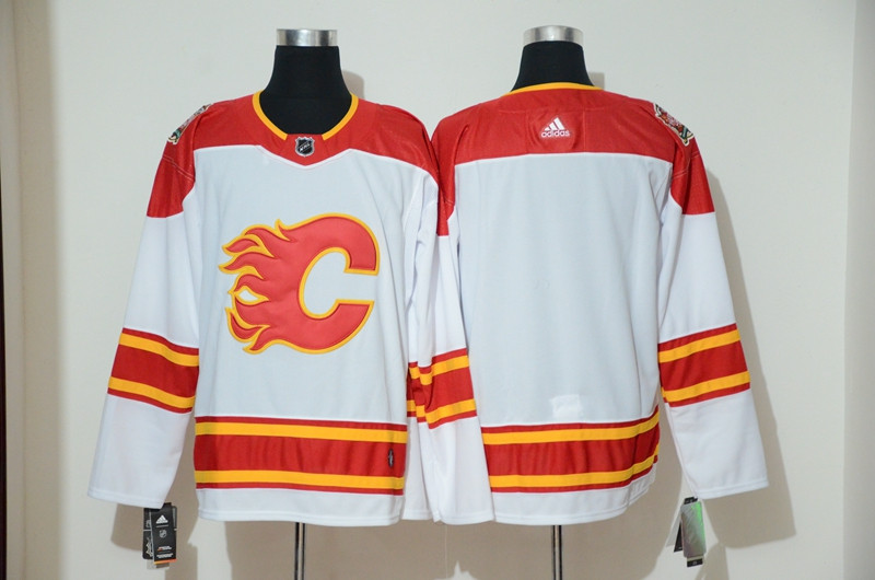 Flames Blank White 2019 Heritage Classic Breakaway Adidas Jersey