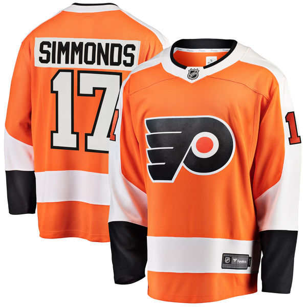 Flyers 17 Wayne Simmonds Orange Fanatics Branded Breakaway Player Jersey