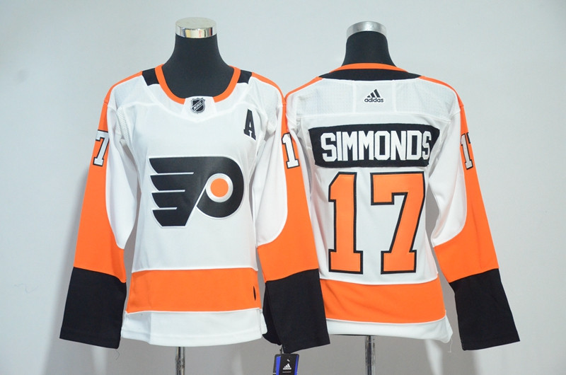 Flyers 17 Wayne Simmonds White Women  Jersey