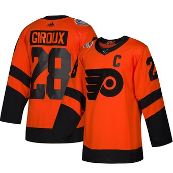 Flyers 28 Claude Giroux Orange 2019 Stadium Series  Jersey