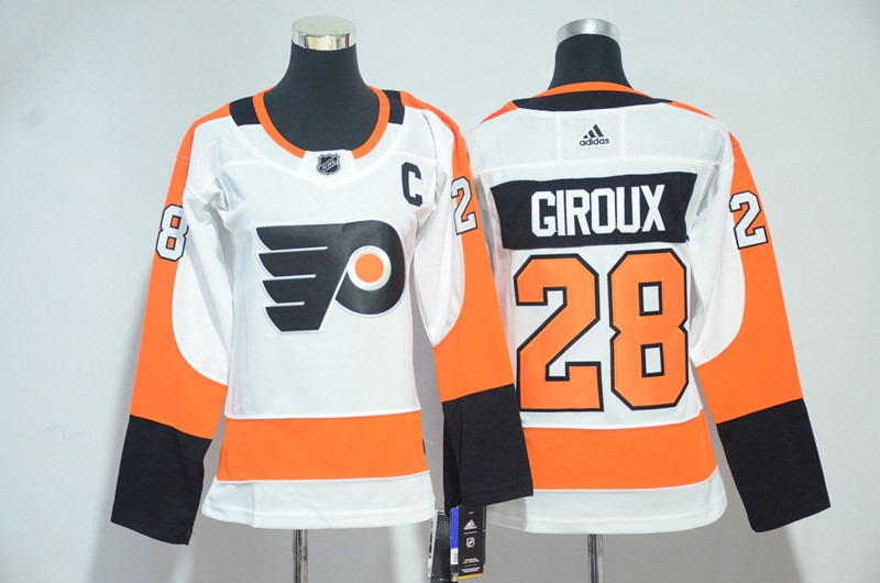 Flyers 28 Claude Giroux White Women  Jersey