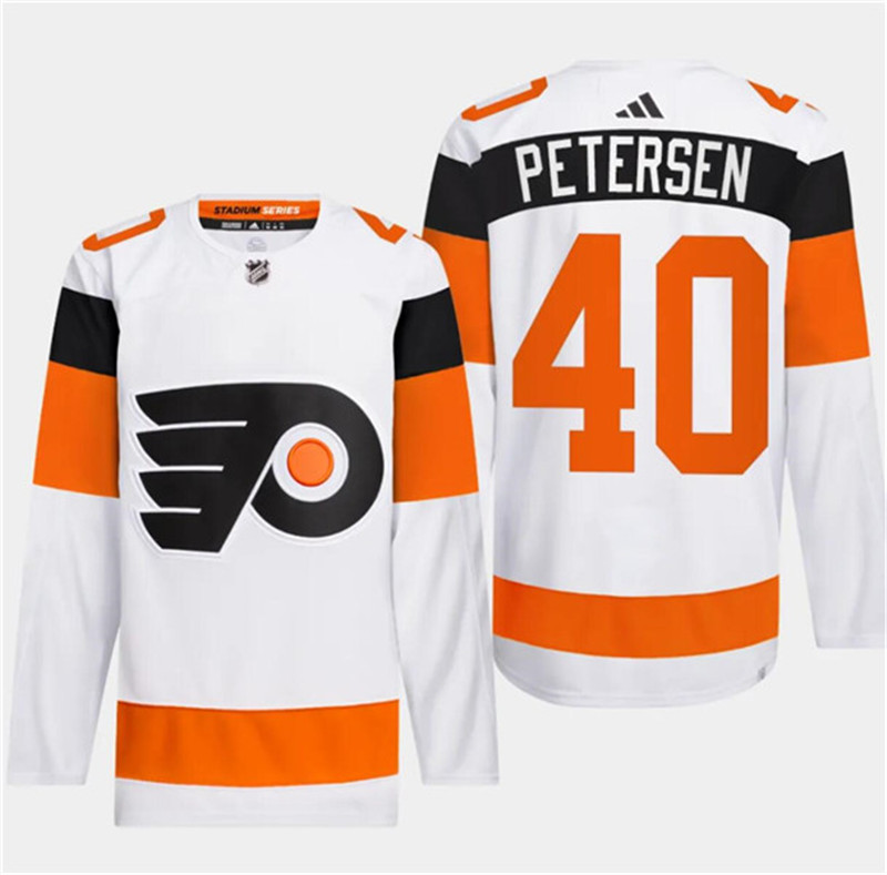 Flyers 40 Cal Petersen White 2024 NHL Stadium Series Adidas Jersey