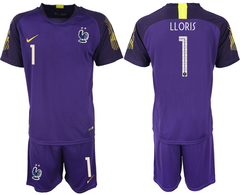 France 1 LLORIS 2018 FIFA World Cup Violet Goalkeeper Soccer Jersey