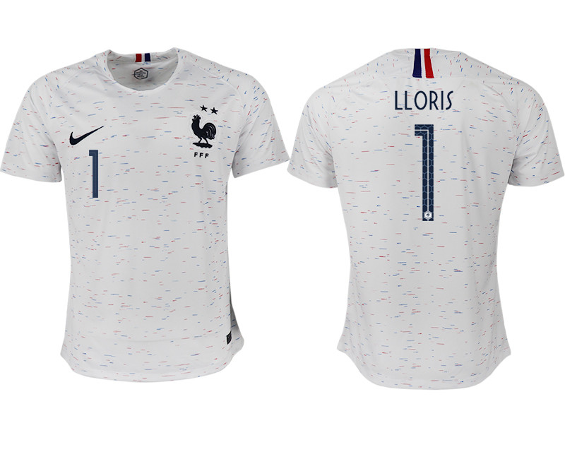 France 1 LLORIS Away 2018 FIFA World Cup Thailand Soccer Jersey