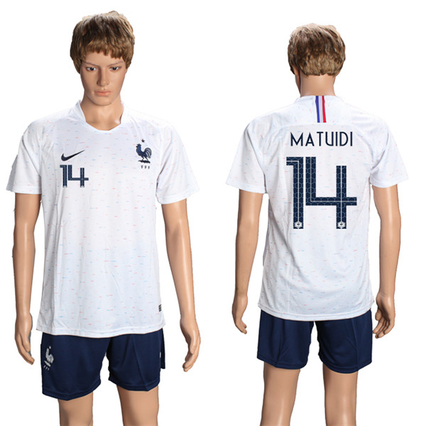 France 14 MATUIDI Away 2018 FIFA World Cup Soccer Jersey