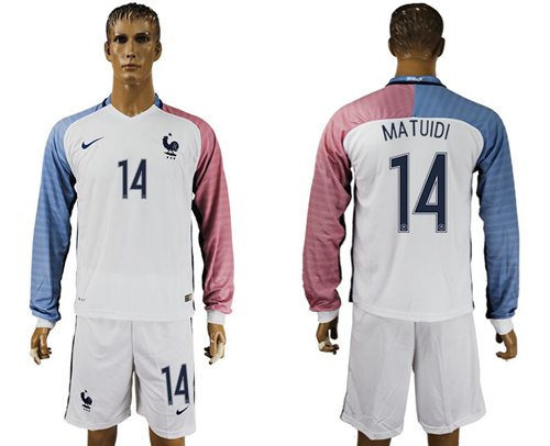 France 14 Matuidi Away Long Sleeves Soccer Country Jersey