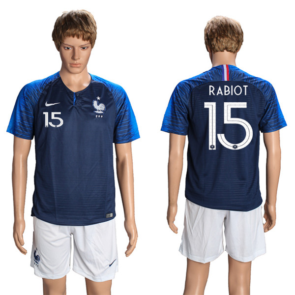 France 15 RABIOT Home 2018 FIFA World Cup Soccer Jersey