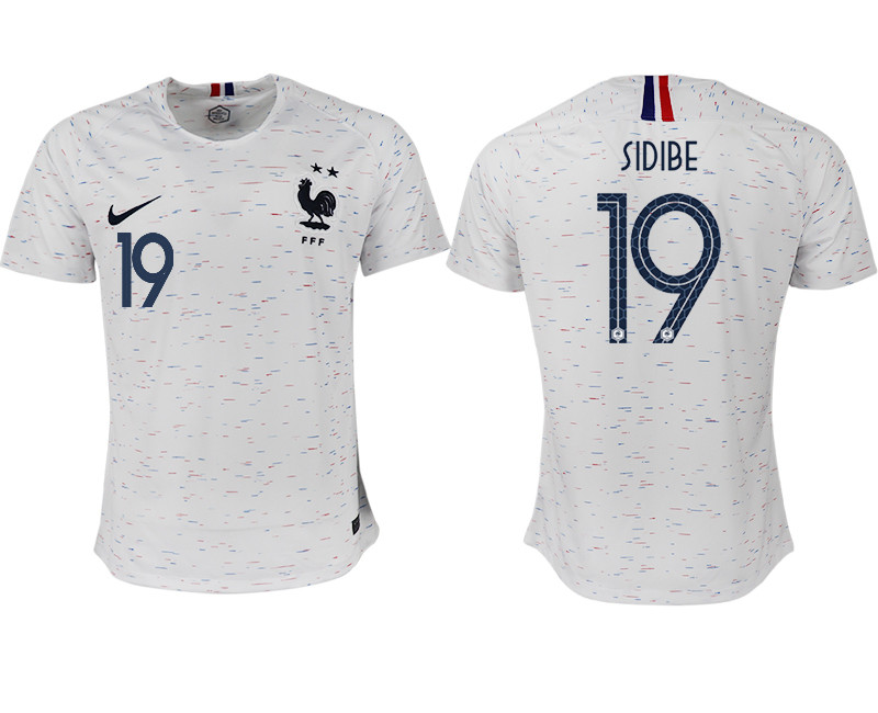 France 19 SIDIBE Away 2018 FIFA World Cup Thailand Soccer Jersey