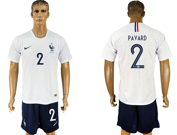 France 2 PAVARD Away 2018 FIFA World Cup Soccer Jersey