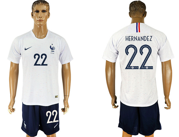 France 22 HERNANDEZ Away 2018 FIFA World Cup Soccer Jersey