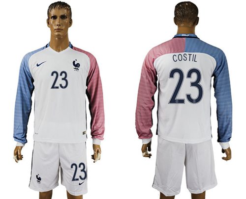 France 23 Costil Away Long Sleeves Soccer Country Jersey