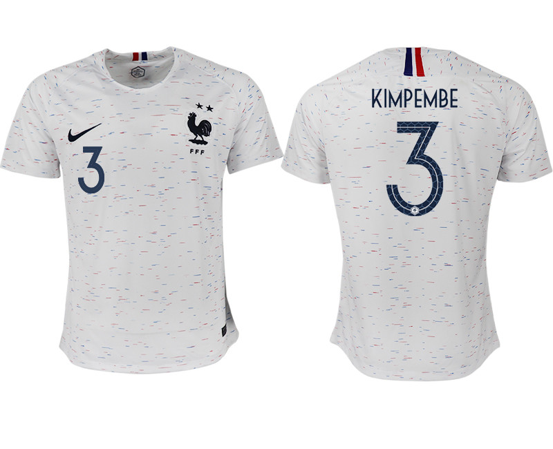France 3 KIMPEMBE Away 2018 FIFA World Cup Thailand Soccer Jersey