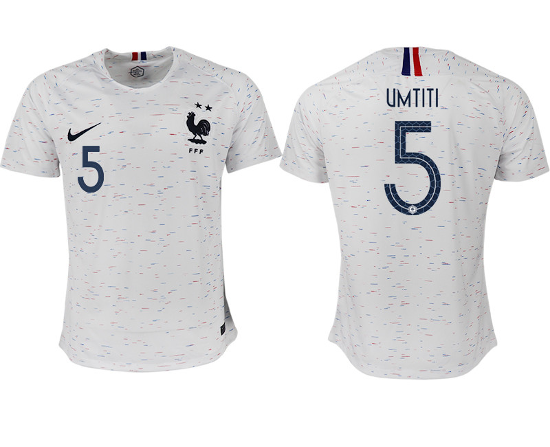 France 5 UMTITI Away 2018 FIFA World Cup Thailand Soccer Jersey