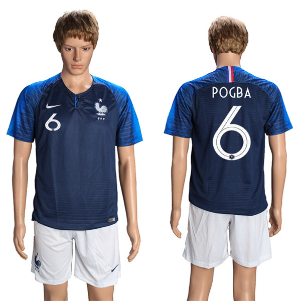France 6 ROGBA Home 2018 FIFA World Cup Soccer Jersey