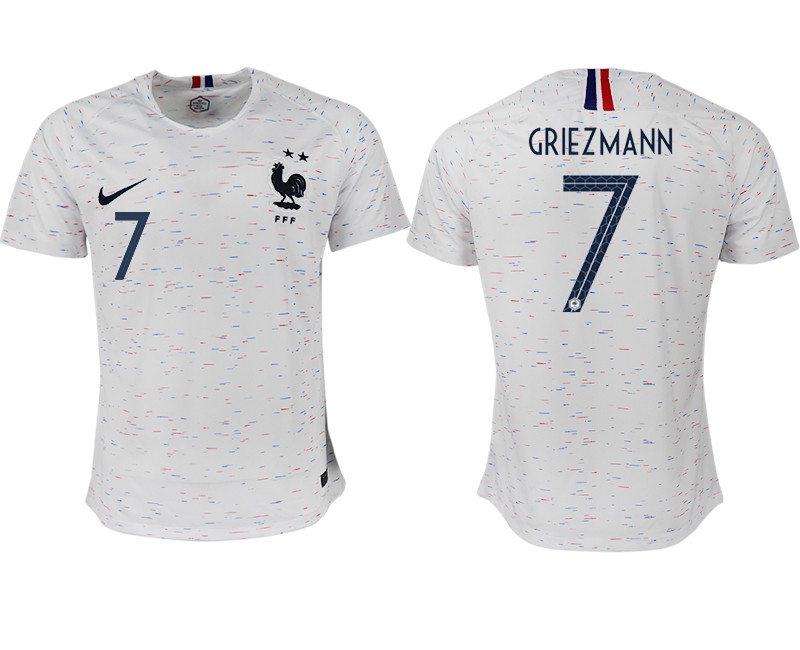 France 7 GRIEZMANN Away 2018 FIFA World Cup Thailand Soccer Jersey