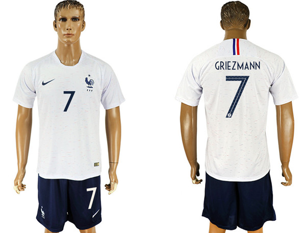 France 7 GRIZMANN Away 2018 FIFA World Cup Soccer Jersey