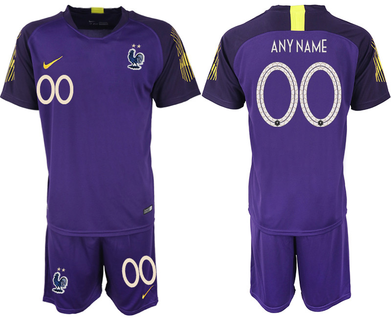 France Customized 2018 FIFA World Cup Violet Goalkeeper Soccer Jersey