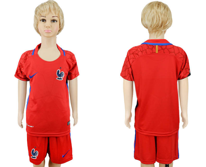 France Goalkeeper Red Youth 2018 FIFA World Cup Soccer Jersey