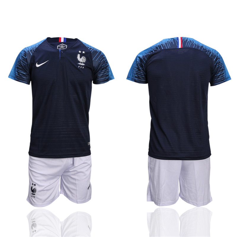 France Home 2 Star Soccer Jersey