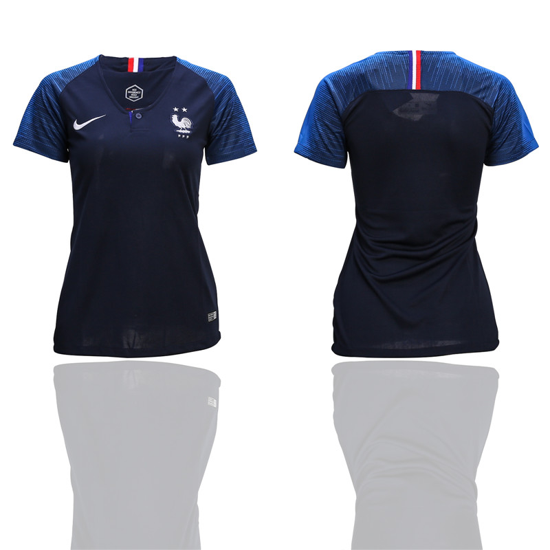 France Home Women 2 Star Soccer Jersey