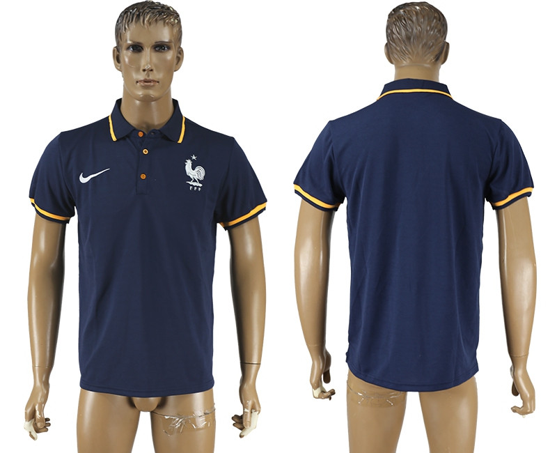 France Navy Soccer Polo Shirt
