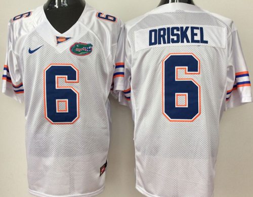 Gators 6 Jeff Driskel White Stitched NCAA Jersey