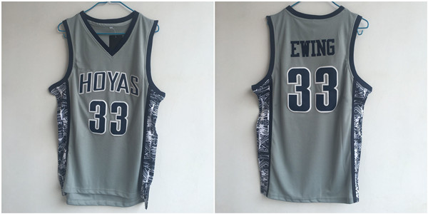 Georgetown Hoyas 33 Patrick Ewing Gray College Basketball Jersey