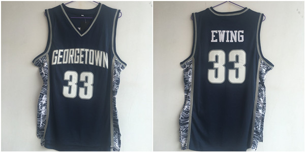 Georgetown Hoyas 33 Patrick Ewing Navy College Basketball Jersey