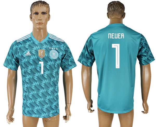Germany 1 NEUER Away 2018 FIFA World Cup Thailand Soccer Jersey