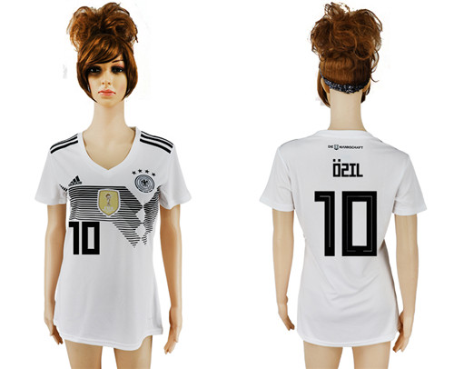 Germany 10 OSIL Home 2018 FIFA World Cup Women Soccer Jersey