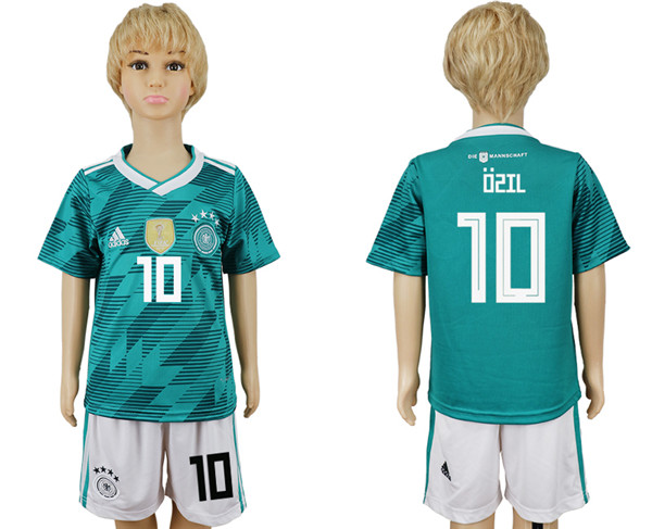 Germany 10 OZIL Away 2018 FIFA World Cup Youth Soccer Jersey