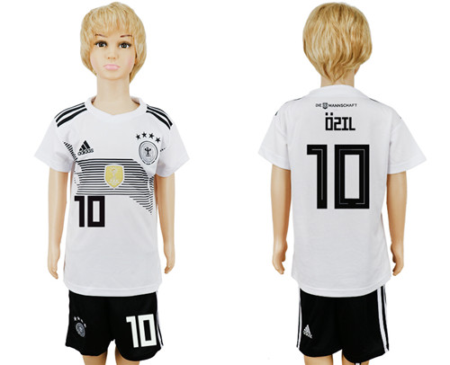 Germany 10 OZIL Home Youth 2018 FIFA World Cup Soccer Jersey