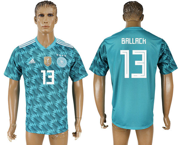 Germany 13 BALLACK Away 2018 FIFA World Cup Thailand Soccer Jersey