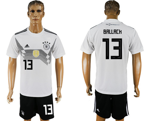 Germany 13 BALLACK Home 2018 FIFA World Cup Soccer Jersey
