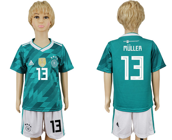 Germany 13 MULLER Away 2018 FIFA World Cup Youth Soccer Jersey