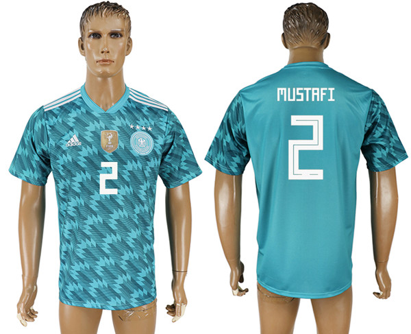 Germany 2 MUSTAFI Away 2018 FIFA World Cup Thailand Soccer Jersey