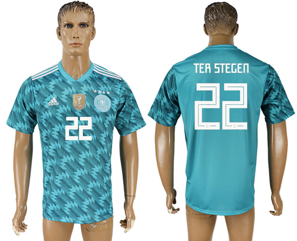 Germany 22 TER STEGEN Away 2018 FIFA World Cup Thailand Soccer Jersey