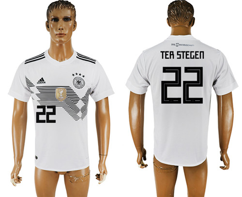 Germany 22 TER STEGEN Home 2018 FIFA World Cup Thailand Soccer Jersey