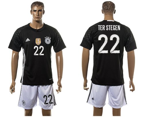 Germany 22 Ter Stegen Black Goalkeeper Soccer Country Jersey