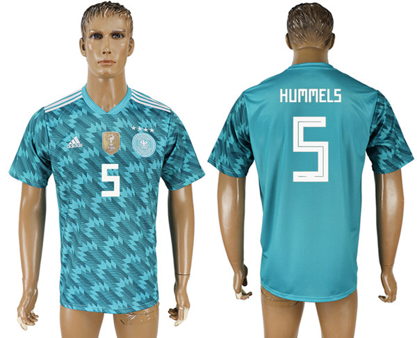 Germany 5 HUMMELS Away 2018 FIFA World Cup Thailand Soccer Jersey