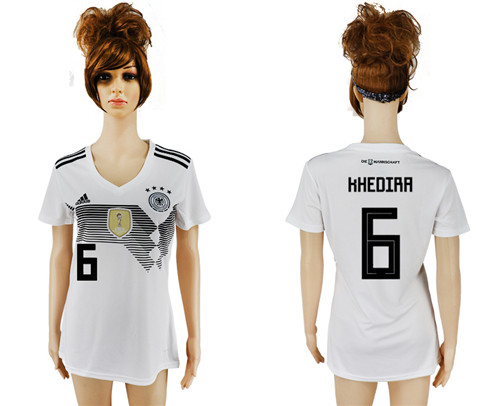 Germany 6 KHEDIRA Home 2018 FIFA World Cup Women Soccer Jersey